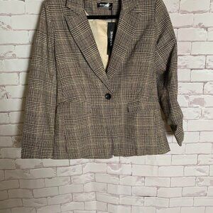 NWT Allegra K Plaid Blazer with front pockets